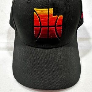 Utah Jazz Black Cap with Red and Orange Embroidery
